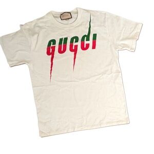 🔴 AUTHENTIC Gucci Lightning Bolt Tee White/Red/Green XL